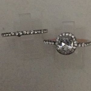 Sterling silver rose gold set